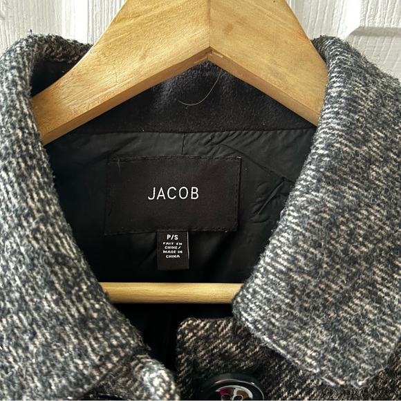 Women's Jacob B & W Bias Stripe Textured Wool Blend Belted Knee-Length C… - Picture 6 of 11